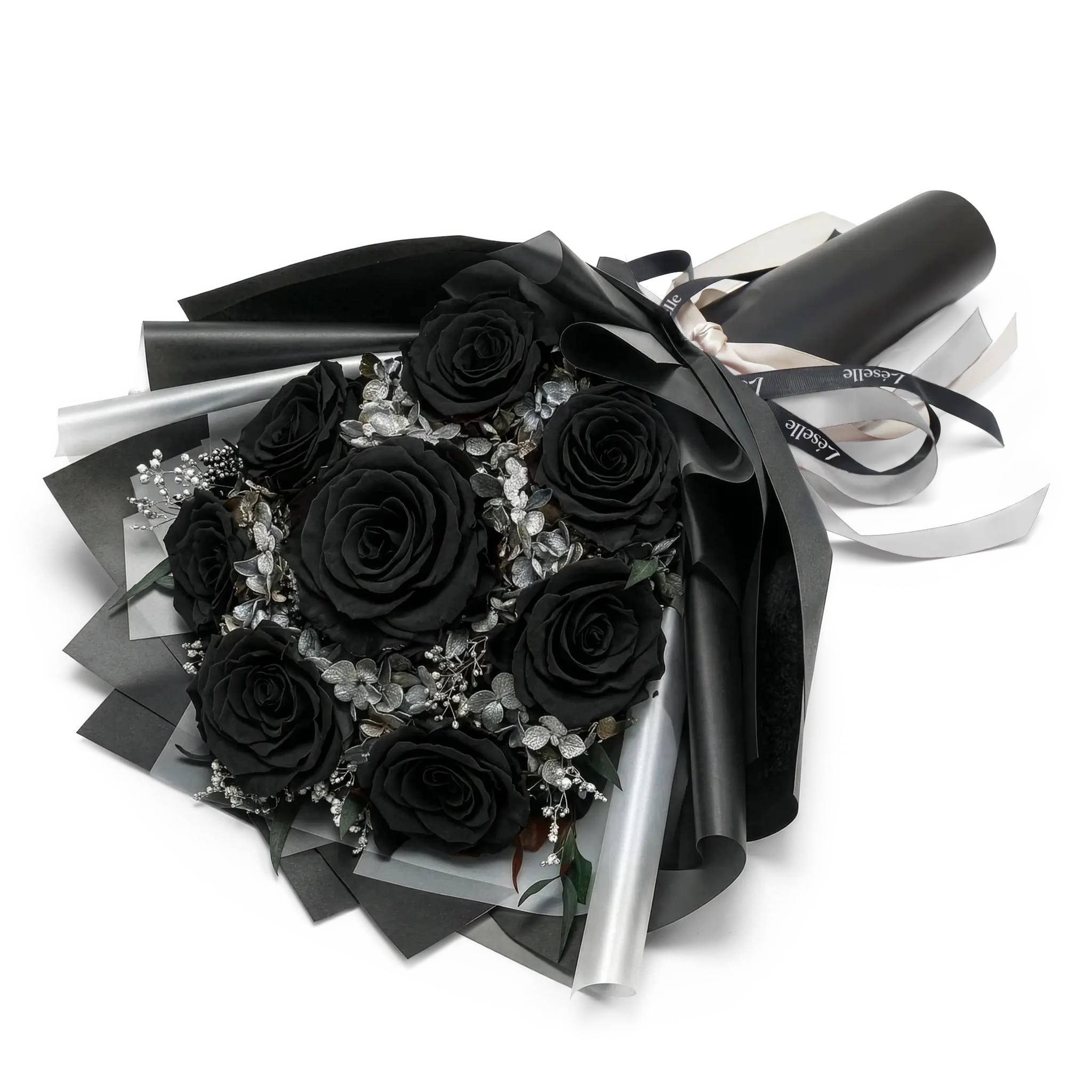 Preserved Flower Bouquet - Classic Black Roses