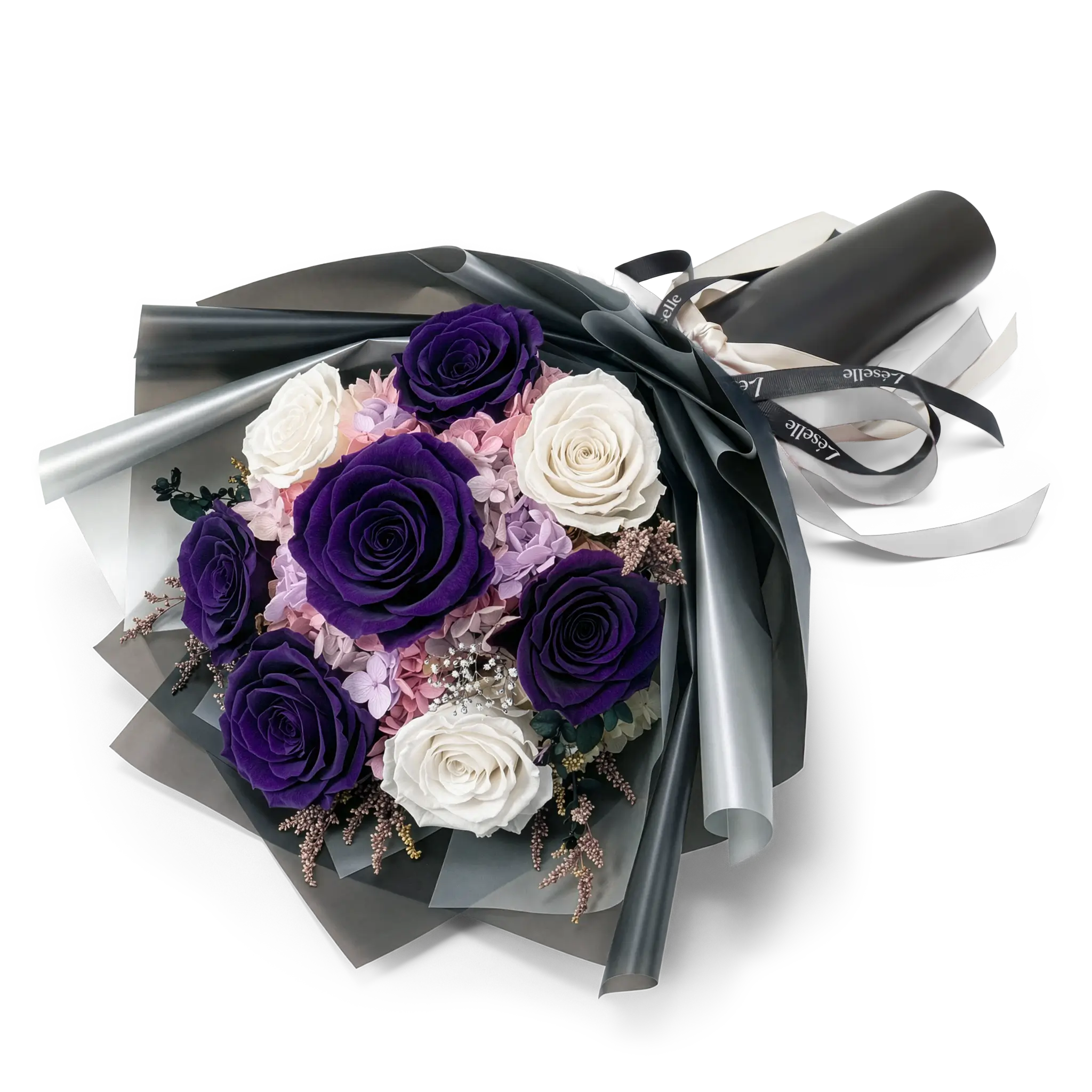 Enchanting Deep Purple Preserved Rose Bouquet